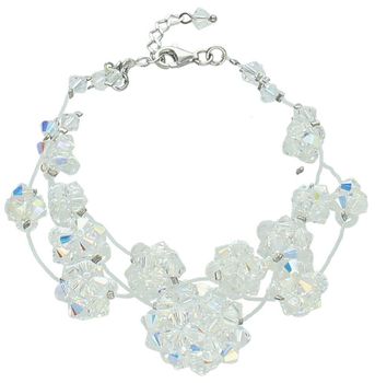 Bransoletka damska Ślubna z kryształkami Swarovski BR 388-1. Biżuteria na ślub. Delikatna bransoletka ślubna. Ślubna biżuteria z perełkami. Bransoletka na prezent.1.jpg